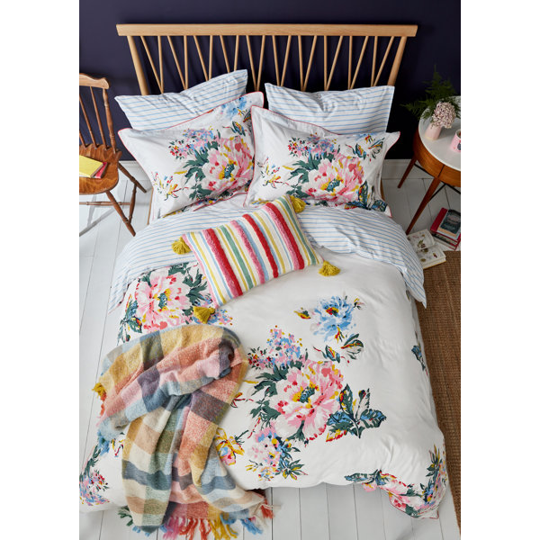 JOULES Hallaton Floral Multicolor Percale 180 TC Duvet Cover Set